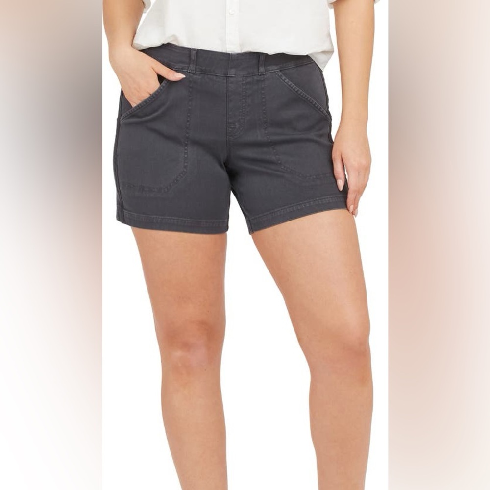 SPANX Stretch Twill Shorts Gray Size Medium